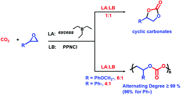 Graphical abstract: Triethyl borane-regulated selective production of polycarbonates and cyclic carbonates for the coupling reaction of CO2 with epoxides