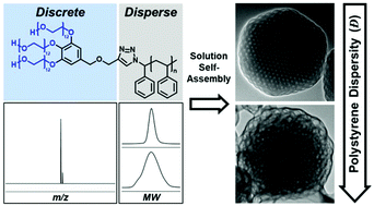 Graphical abstract: Effect of the molecular weight distribution of the hydrophobic block on the formation of inverse cubic mesophases of block copolymers with a discrete branched hydrophilic block