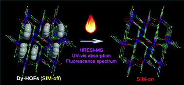 Graphical abstract: A series of dysprosium-based hydrogen-bonded organic frameworks (Dy–HOFs): thermally triggered off → on conversion of a single-ion magnet