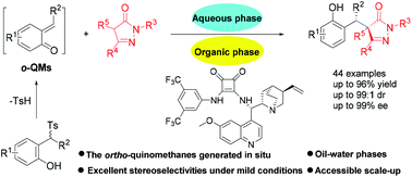 Graphical abstract: Asymmetric organocatalytic conjugated addition of pyrazolin-5-ones to ortho-quinomethanes: construction of vicinal tertiary and all-carbon quaternary stereocenters