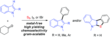 Graphical abstract: Chemoselective metal-free indole arylation with cyclohexanones