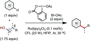 Graphical abstract: Minisci C–H alkylation of N-heteroarenes with aliphatic alcohols via β-scission of alkoxy radical intermediates