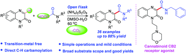 Graphical abstract: Transition-metal free direct C–H functionalization of quinoxalin-2(1H)-ones with oxamic acids leading to 3-carbamoyl quinoxalin-2(1H)-ones