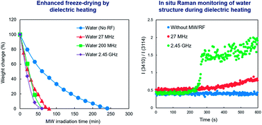 Graphical abstract: In situ Raman monitoring of dielectric-heating-enhanced freeze-drying under different electromagnetic wave frequencies