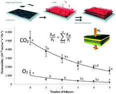 Graphical abstract: Gas barrier enhancement of uncharged apolar polymeric films by self-assembling stratified nano-composite films