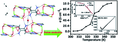 Graphical abstract: High proton conductivity behavior in a 2D metal sulfite constructed from a histidine ligand