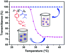 Graphical abstract: What will happen when thermoresponsive poly(N-isopropylacrylamide) is tethered on poly(ionic liquid)s?