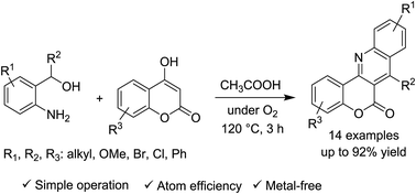 Graphical abstract: Aerobic, metal-free synthesis of 6H-chromeno[4,3-b]quinolin-6-ones