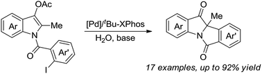 Graphical abstract: Synthesis of tetracyclic indolin-3-ones through Pd-catalyzed intramolecular deacetylative dearomatization of 3-acetoxy-indoles