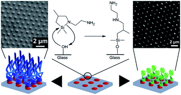 Graphical abstract: Close-packed silane nanodot arrays by capillary nanostamping coupled with heterocyclic silane ring opening