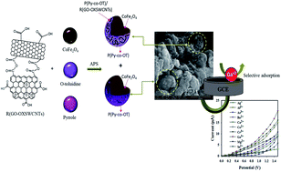Graphical abstract: Poly(pyrrole-co-o-toluidine) wrapped CoFe2O4/R(GO–OXSWCNTs) ternary composite material for Ga3+ sensing ability