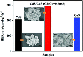 Graphical abstract: Synthesis, growth mechanism and photocatalytic H2 evolution of CdS/CuS composite via hydrothermal method