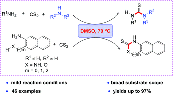 Graphical abstract: One-step construction of unsymmetrical thioureas and oxazolidinethiones from amines and carbon disulfide via a cascade reaction sequence