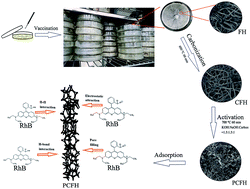Graphical abstract: Porous carbon material derived from fungal hyphae and its application for the removal of dye