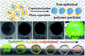 Graphical abstract: Highly monodisperse zwitterion functionalized non-spherical polymer particles with tunable iridescence