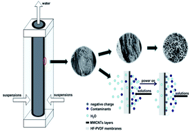 Graphical abstract: The preparation of a modified PVDF hollow fiber membrane by coating with multiwalled carbon nanotubes for high antifouling performance