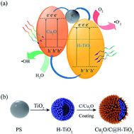 Graphical abstract: One-pot synthesis of Cu2O/C@H-TiO2 nanocomposites with enhanced visible-light photocatalytic activity