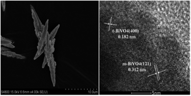 Graphical abstract: Facile and rapid synthesis of a novel spindle-like heterojunction BiVO4 showing enhanced visible-light-driven photoactivity