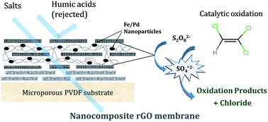 Graphical abstract: Reduced graphene oxide–metal nanoparticle composite membranes for environmental separation and chloro-organic remediation
