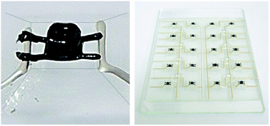Graphical abstract: Three-dimensionally printed pressure sensor arrays from hysteresis-less stretchable piezoresistive composites