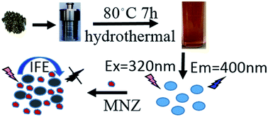 Graphical abstract: Carbon quantum dots as a fluorophore for “inner filter effect” detection of metronidazole in pharmaceutical preparations