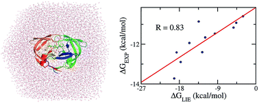 Graphical abstract: Effective estimation of the inhibitor affinity of HIV-1 protease via a modified LIE approach