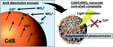 Graphical abstract: In situ synthesis of CdS/CdWO4 nanorods core–shell composite via acid dissolution