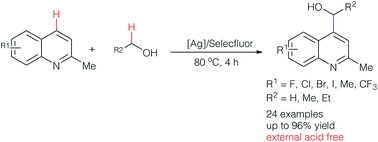 Graphical abstract: The Ag-promoted α-C–H arylation of alcohols