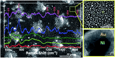 Graphical abstract: Magnetic–plasmonic Ni@Au core–shell nanoparticle arrays and their SERS properties