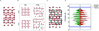 Graphical abstract: A first-principles computational comparison of defect-free and disordered, fluorinated anatase TiO2 (001) interfaces with water