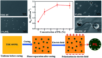Graphical abstract: Synthesis of poly(ionic liquid) for trifunctional epoxy resin with simultaneously enhancing the toughness, thermal and dielectric performances