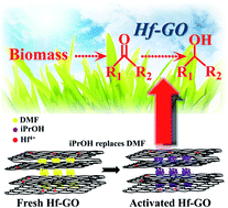 Graphical abstract: A novel hafnium–graphite oxide catalyst for the Meerwein–Ponndorf–Verley reaction and the activation effect of the solvent