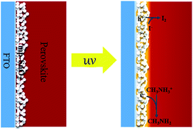 Graphical abstract: UV degradation of the interface between perovskites and the electron transport layer