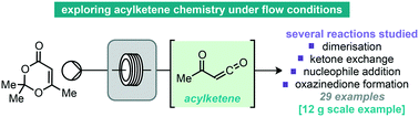Graphical abstract: Exploring the generation and use of acylketenes with continuous flow processes