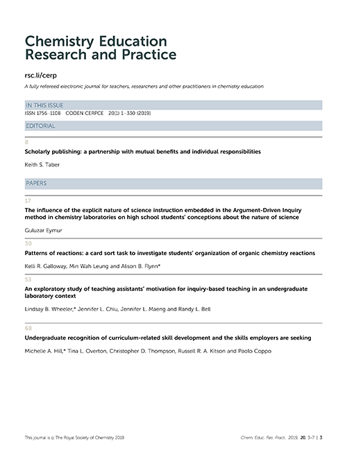 Contents List Chemistry Education Research And Practice Rsc Publishing