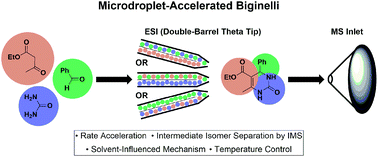 Graphical abstract: A microdroplet-accelerated Biginelli reaction: mechanisms and separation of isomers using IMS-MS