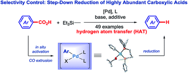 Graphical abstract: Highly-chemoselective step-down reduction of carboxylic acids to aromatic hydrocarbons via palladium catalysis