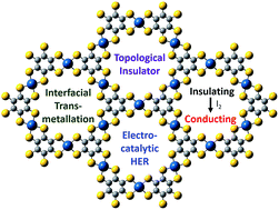 Graphical abstract: Interfacial transmetallation synthesis of a platinadithiolene nanosheet as a potential 2D topological insulator