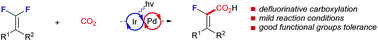 Graphical abstract: Selective C–F bond carboxylation of gem-difluoroalkenes with CO2 by photoredox/palladium dual catalysis