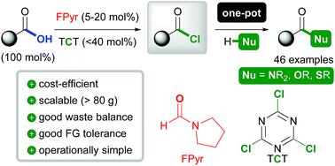 Graphical abstract: Formamide catalyzed activation of carboxylic acids – versatile and cost-efficient amidation and esterification