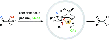 Graphical abstract: Proline-promoted dehydroxylation of α-ketols