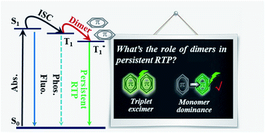 Graphical abstract: Persistent organic room temperature phosphorescence: what is the role of molecular dimers?