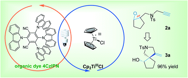 Graphical abstract: Visible-light-driven spirocyclization of epoxides via dual titanocene and photoredox catalysis