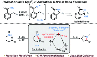 Graphical abstract: Testing the limits of radical-anionic CH-amination: a 10-million-fold decrease in basicity opens a new path to hydroxyisoindolines via a mixed C–N/C–O-forming cascade