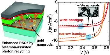 Graphical abstract: Improved efficiency of polymer solar cells by plasmonically enhanced photon recycling