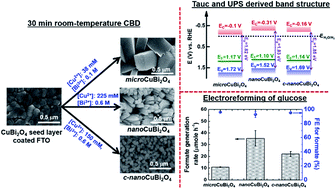 Graphical abstract: Facile room-temperature growth of nanostructured CuBi2O4 for selective electrochemical reforming and photoelectrochemical hydrogen evolution reactions