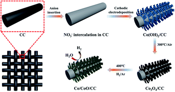 Graphical abstract: A Co/CoO hybrid rooted on carbon cloth as an efficient electrocatalyst for the hydrogen evolution reaction in alkaline solution