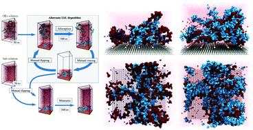 Graphical abstract: Atomistic simulation of PDADMAC/PSS oligoelectrolyte multilayers: overall comparison of tri- and tetra-layer systems