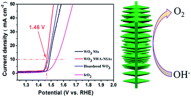 Graphical abstract: A hierarchical oxygen vacancy-rich WO3 with “nanowire-array-on-nanosheet-array” structure for highly efficient oxygen evolution reaction
