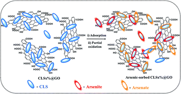 Graphical abstract: Designed synthesis of sulfide-rich bimetallic-assembled graphene oxide sheets as flexible materials and self-tuning adsorption cum oxidation mechanisms of arsenic from water